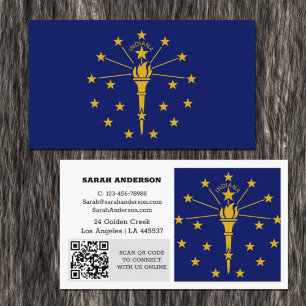 Modern Indiana Business Card, Flag / USA Business Card