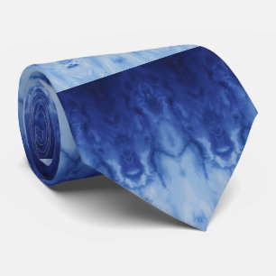 Modern Indigo Shibori Tie-Dye Gradient Pattern Tie
