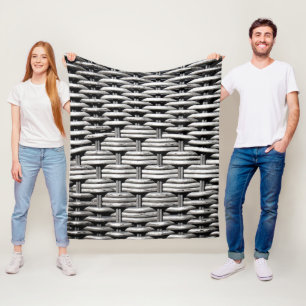 Modern Industrial Metal Weave Pattern   Fleece Blanket