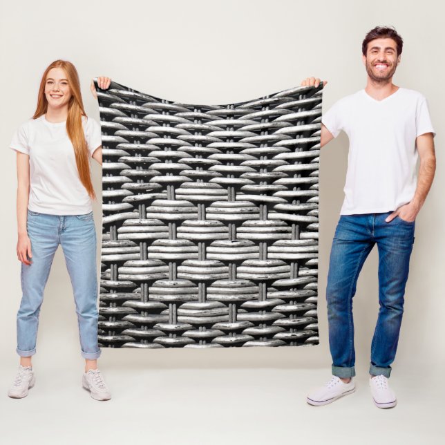Modern Industrial Metal Weave Pattern   Fleece Blanket (In Situ)