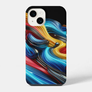 Modern Industrial Metallic Block Pattern Copper an iPhone 14 Case