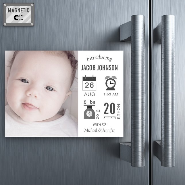 Modern Infographic Photo Birth Announcement (Creator Uploaded)