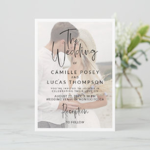 Modern Informal Typography Photo Wedding Invitation