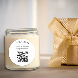Modern Ingredient List QR Code Business Product  Classic Round Sticker