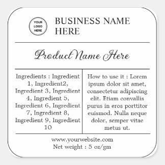 Modern Ingredients Instructions Product Label
