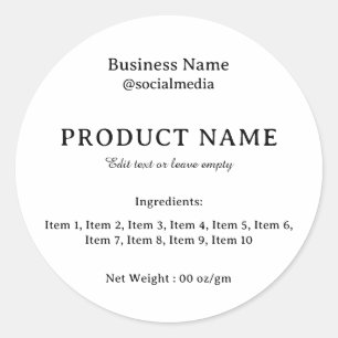 Modern Ingredients Product Label