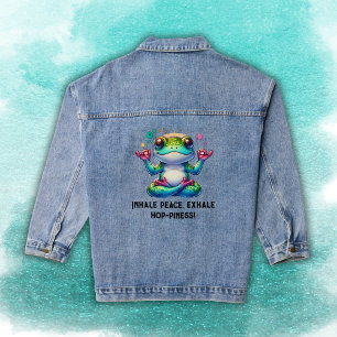 Modern Inhale Exhale Green Frog Denim Jacket