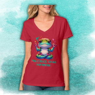 Modern Inhale Exhale Green Frog T-Shirt