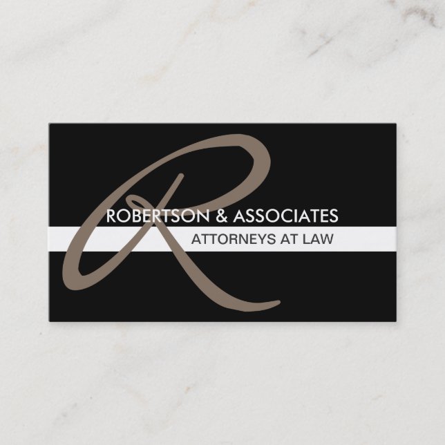 Modern Initial Attorney Professional Business Card (Front)
