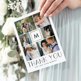 Modern Initial EDITABLE COLOR Wedding Thank You Card