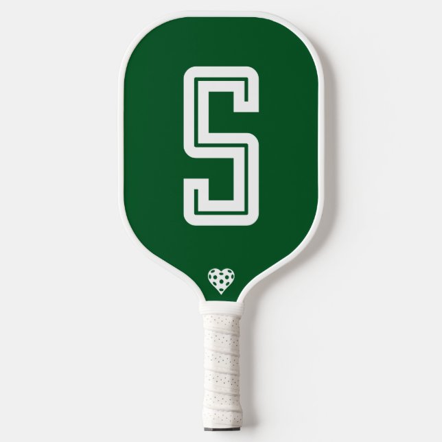 Modern Initial Green Pickleball Paddle (Front)