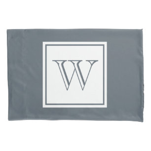 Modern Initial Letter White Square Pillowcase
