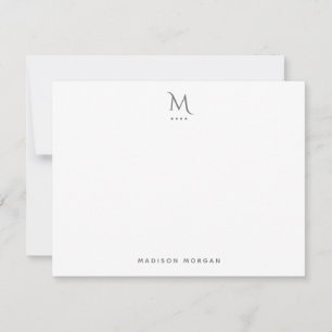 Modern Initial Letterpress Simple Grey Card