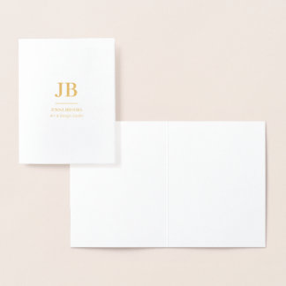 Modern Initial Monogram, Business Company Foil Card