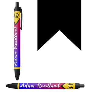Modern Initial Monogram Name, Affordable Luxury Black Ink Pen