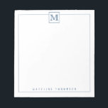Modern Initial Monogram Square Border Navy Blue Notepad<br><div class="desc">Modern Initial Monogram Square Border Navy Blue Notepad</div>