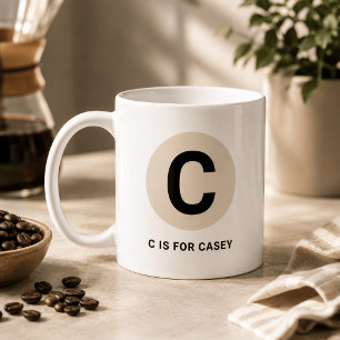 Modern Initial Mug – “C is for [Name]” Design