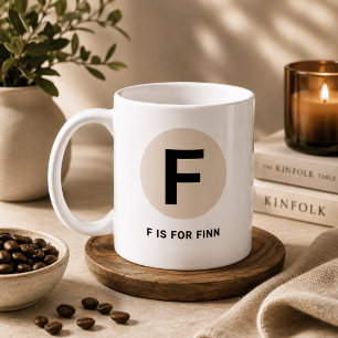 Modern Initial Mug – “F is for [Name]” Design