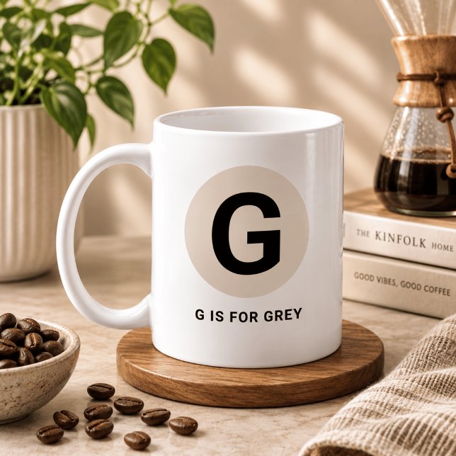 Modern Initial Mug – “G is for [Name]” Design (Creator Uploaded)