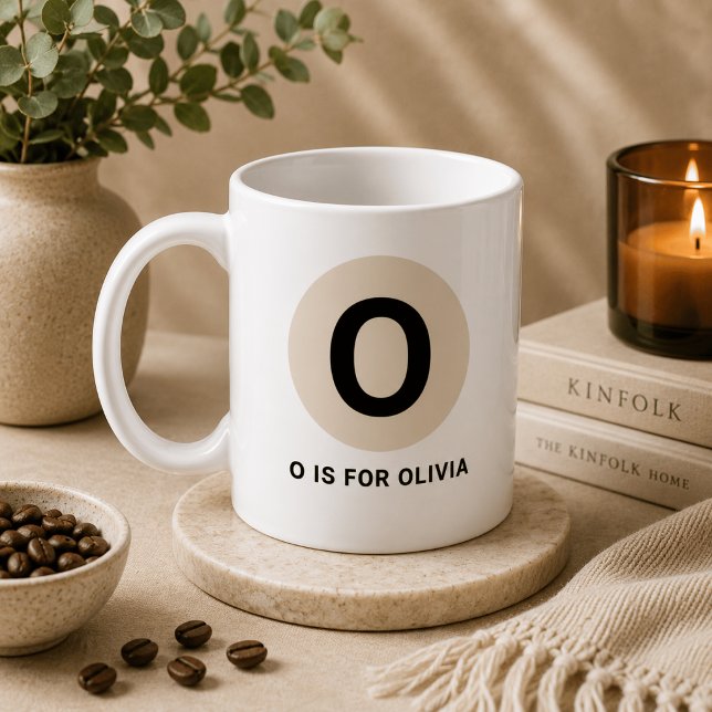 Modern Initial Mug – “O is for [Name]” Design (Creator Uploaded)