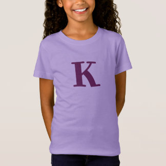 Modern Initial Purple Letter Kids T-Shirt
