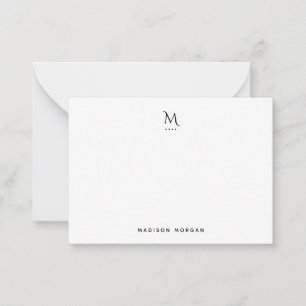Modern Initial Simple Black Card