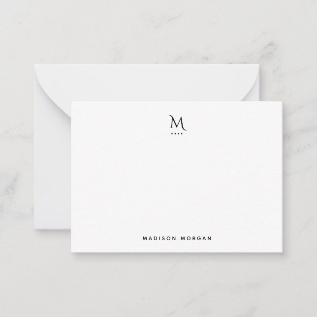Modern Initial Simple Black Card (Front)