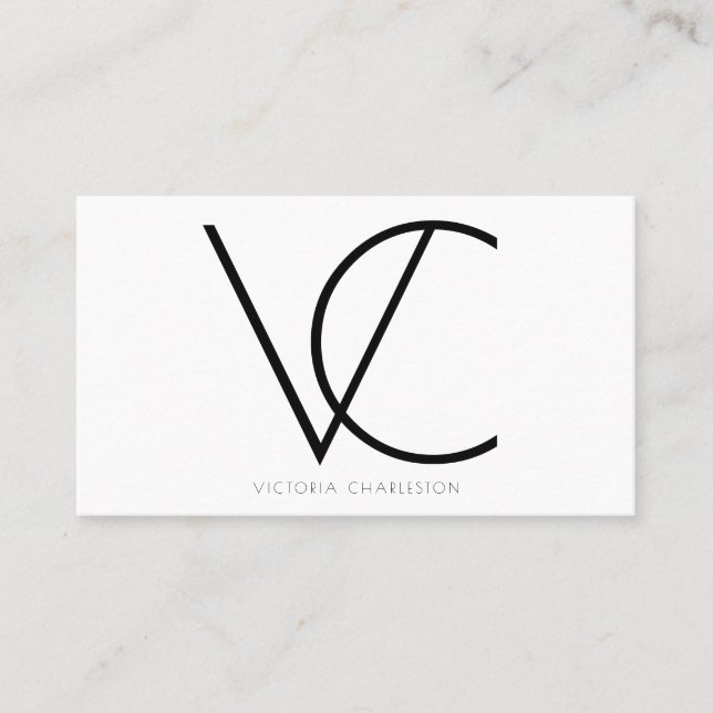 Modern Initials Business Card (Front)