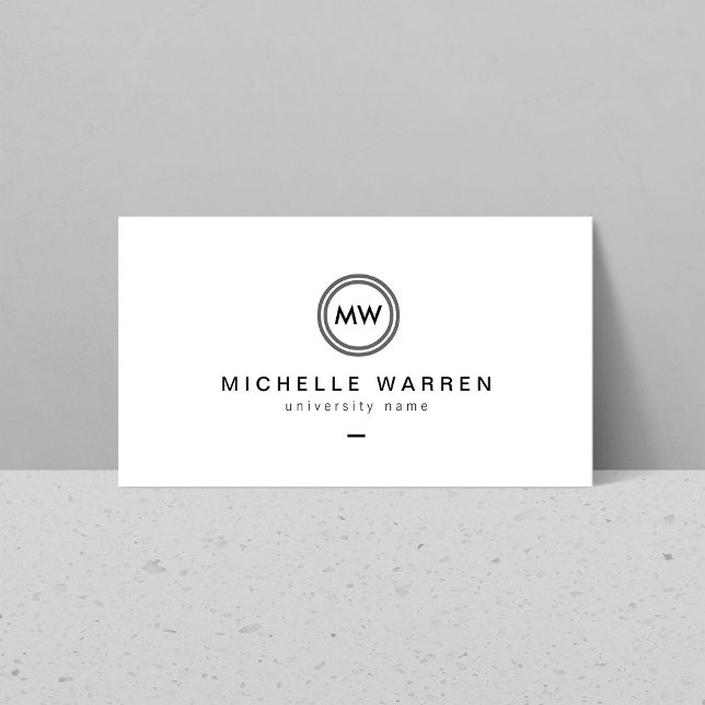 Modern Initials I Graduate Student Business Card (Creator Uploaded)
