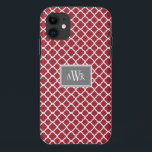 Modern Initials iPhone Cases (Grey/Red)<br><div class="desc"></div>