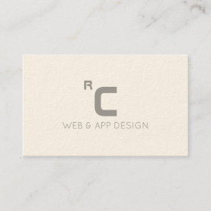 Modern initials logo futuristic style white grey business card