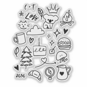 Modern Initials Love Sticker