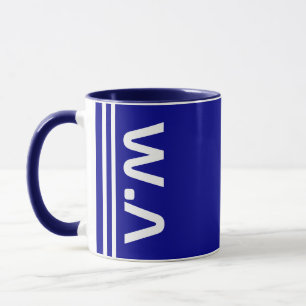 Modern Initials & Name Best Monogram Navy Blue Mug
