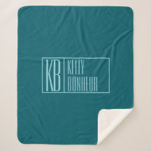 Modern Initials & Name | Dark Teal & Light Blue