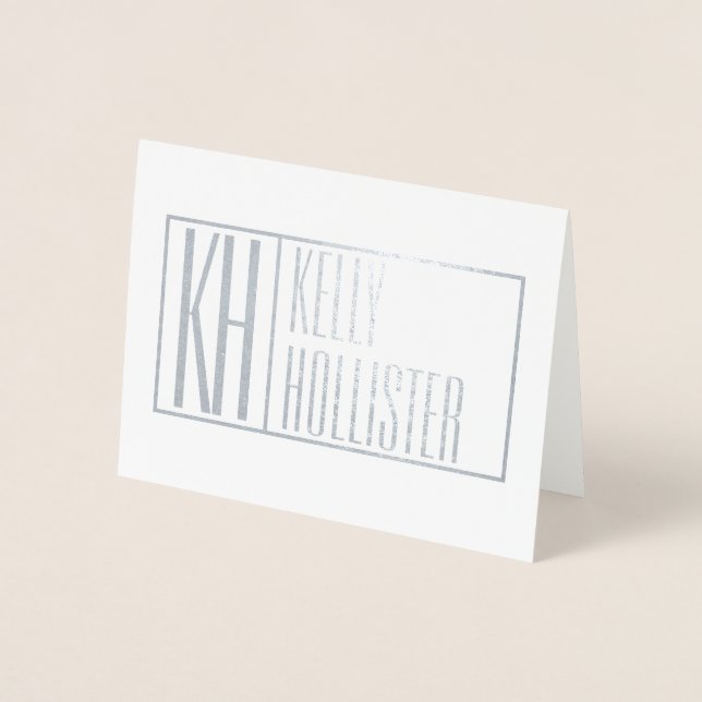 Modern Initials & Name Logo (Blank Inside) Foil Card (Front)
