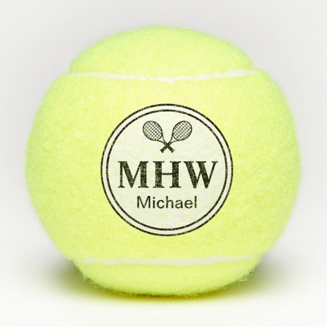 Modern Initials Tennis Balls (Front)