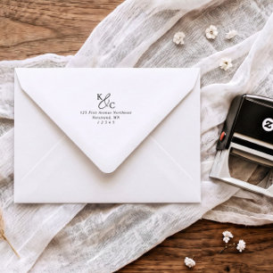 Modern Initials Wedding Envelope Return Address Self-inking Stamp