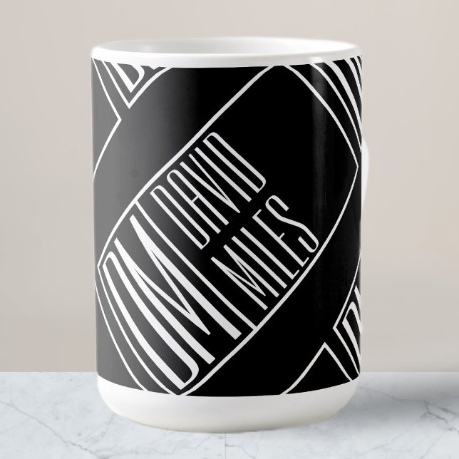 Modern Initials with Name Monogram Pattern Coffee Mug (Creator Uploaded)