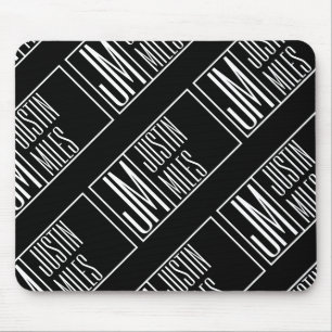Modern Initials with Name Monogram Pattern Mouse Mat