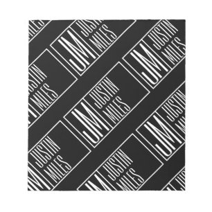 Modern Initials with Name Monogram Pattern Notepad