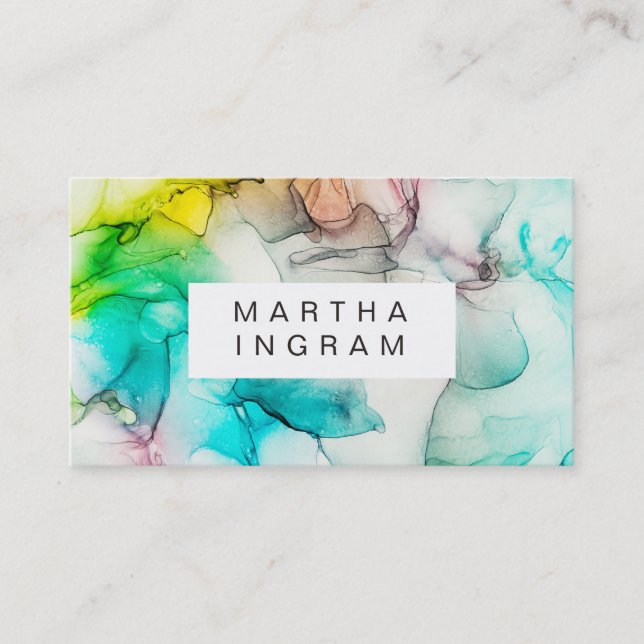 Modern Ink Art Abstract Design Business Card (Front)