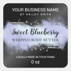 Modern Ink Black And Blue Whipped Body Butter Square Sticker