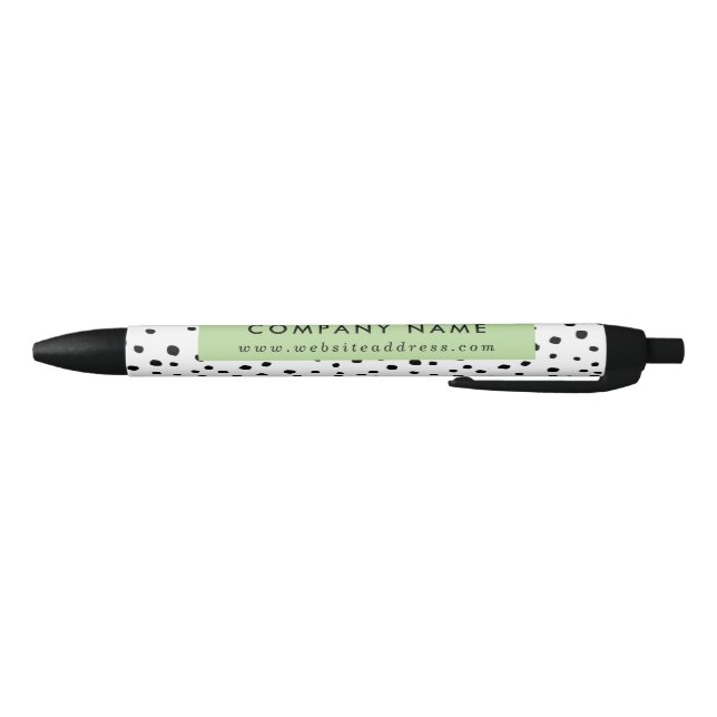 Modern Ink Dots Patterned Company/Event Black Ink Pen (Bottom)