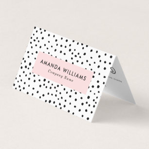 Modern Ink Dots Patterned Double Loyalty Business Card
