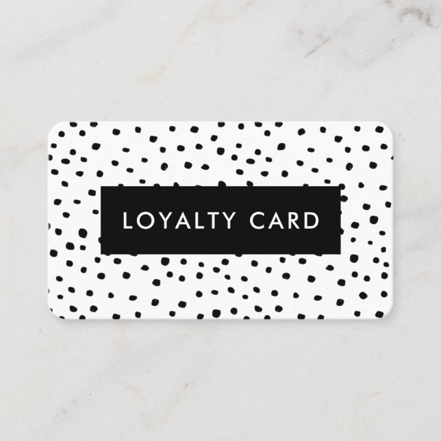Modern Ink Dots Patterned Loyalty Card (Front)