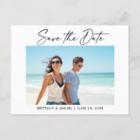 Modern Ink Pen Calligraphy Photo Save The Date