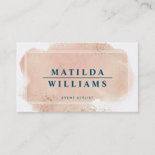 MODERN INK stylish painted blush pink watercolor Business Card