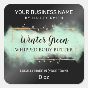 Modern Ink Turquoise And Black Whipped Body Butter Square Sticker