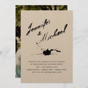 Modern INK Typography PHOTO Couples Invitation