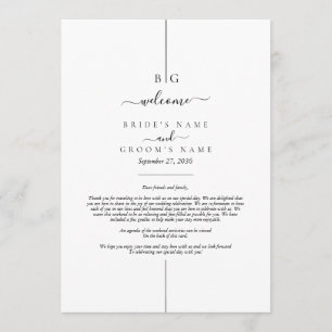 Modern Inline Monogram Wedding Itinerary Programme